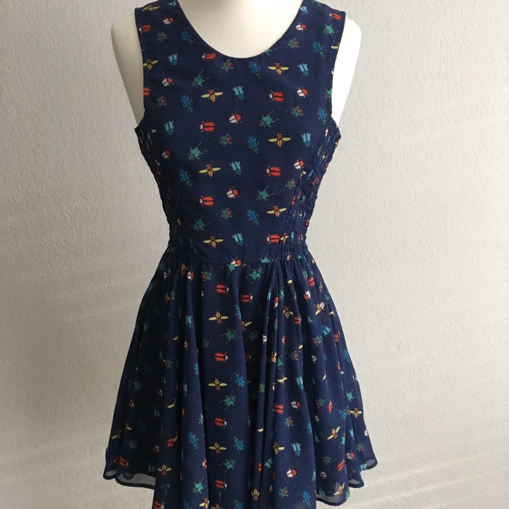 Beetle Print Skater Dress